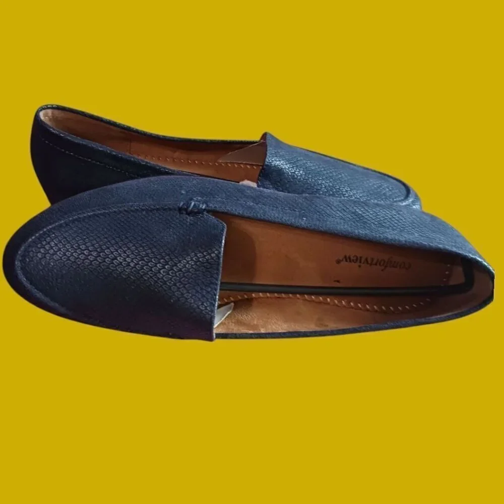 Comfortview Womens Loafers Slip-On Shoes Blue Navy Size 10W